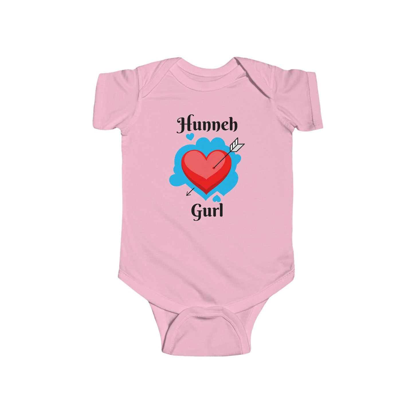 Infant Bodysuit “Hunneh Gurl” Heart Arrow Baby Onesie – Cute Valentine/Newborn Gift